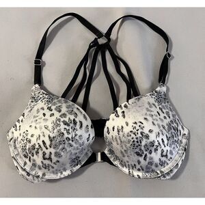 Victoria's Secret  Very Sexy Pushup‎ Pigeonnant Bra Snow Leopard Front-Close 32C